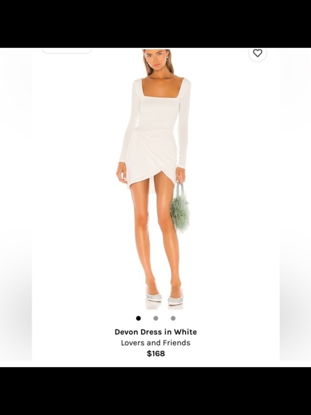 Lovers + Friends Devon Long-Sleeve White Mini Dress